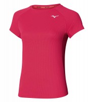 Женская футболка для бега Mizuno DryAeroFlow Tee малиновая