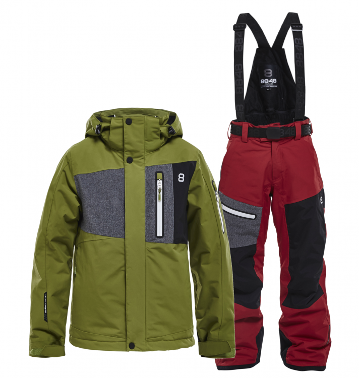 Горнолыжный костюм детский 8848 Altitude New Land Defender оливковый-красный
