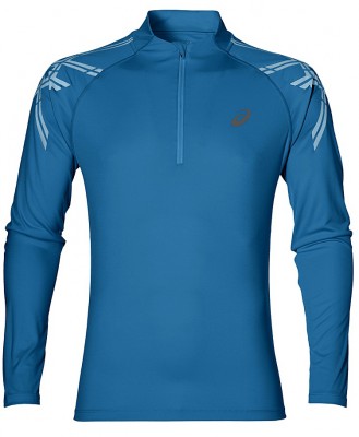 Рубашка беговая Asics Stripe 1/2 Zip blue мужская