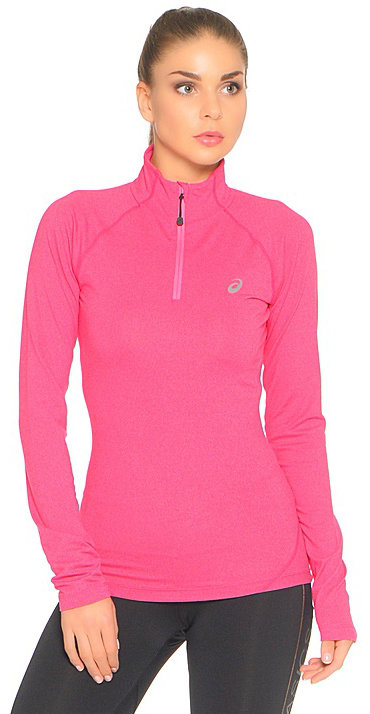 Рубашка беговая Asics Ls 1/2 Zip Jersey pink женская