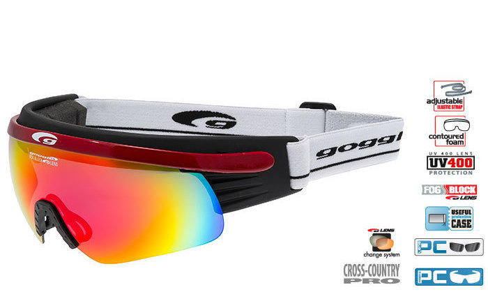 Лыжные очки-маска Goggle Shima black/rainbow