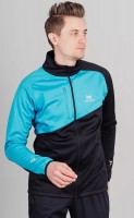 Мужская лыжная разминочная куртка Nordski Premium blue-black