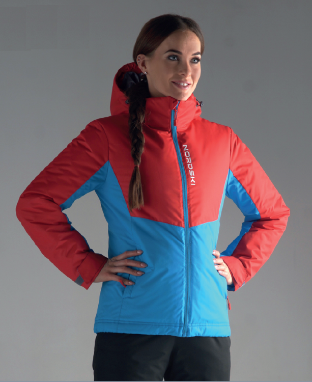 Женская утепленная прогулочная куртка Nordski Montana red-blue