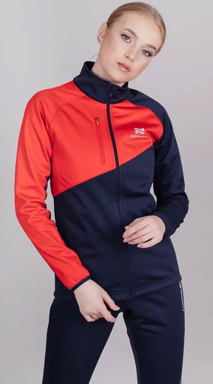Женская лыжная разминочная куртка Nordski Premium blueberry-red