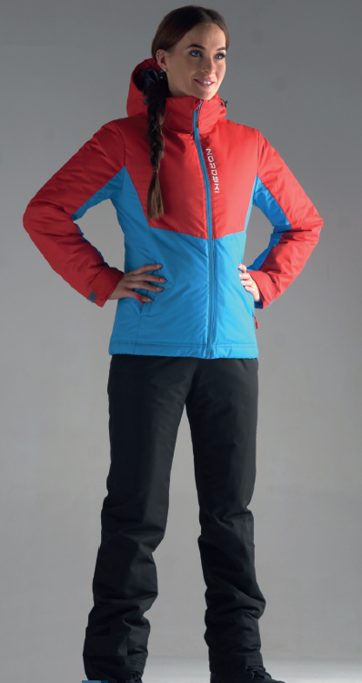 Женский утеплённый прогулочный лыжный костюм Nordski Montana red-blue