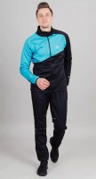 Мужской лыжный разминочный костюм Nordski Premium blue-black