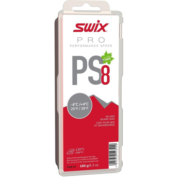 Парафин SWIX PS Red, (+4-4 C), 180 g (без крышки)