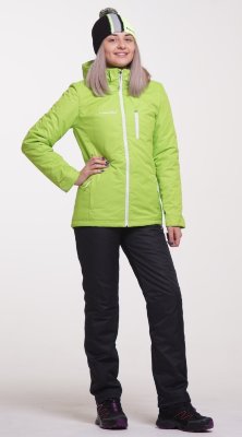 Женский утеплённый прогулочный лыжный костюм Nordski Active Lime-Black