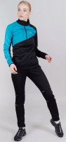 Женский лыжный разминочный костюм Nordski Premium blue-black