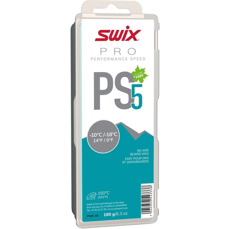 Парафин SWIX PS Turquoise, (-10-18 C), 180 g (без крышки)