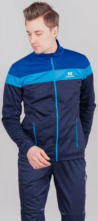 Мужская лыжная разминочная куртка Nordski Drive blueberry-blue