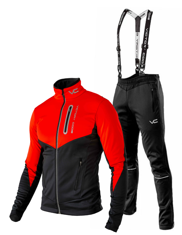 Лыжный костюм 905 Victory Code Go Fast red-black с лямками