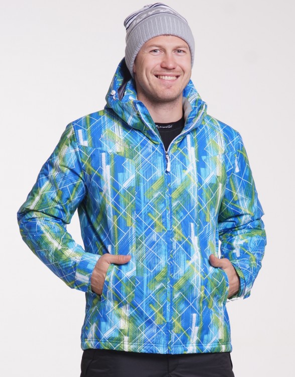 Утеплённая прогулочная лыжная куртка Nordski City Blue-Lime-Black мужская