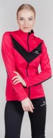 Женская разминочная лыжная куртка Nordski Base pink-black