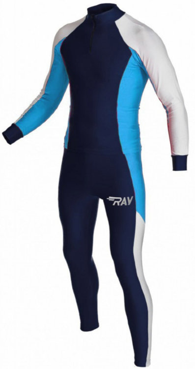 Раздельный лыжный гоночный комбинезон Ray Race Blue-White-Turquoise