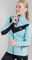 Женская разминочная лыжная куртка Nordski Base mint-black