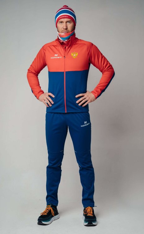 Мужской лыжный разминочный костюм Nordski Premium Patriot