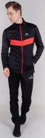 Мужской разминочный лыжный костюм Nordski Base black-red