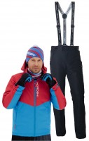 Мужской утеплённый прогулочный лыжный костюм Nordski Montana Rus red-blue