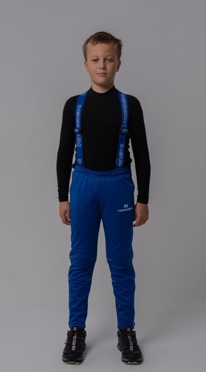 Детские лыжные разминочные брюки-самосбросы Nordski Jr Premium Patriot