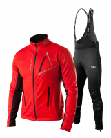 Лыжный разминочный костюм Victory Code Dynamic Warm red-black со спинкой