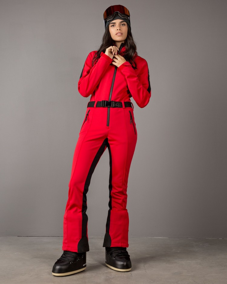 Красный женский горнолыжный костюм