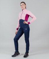 Женский лыжный разминочный костюм Nordski Pro Candy Pink/blue