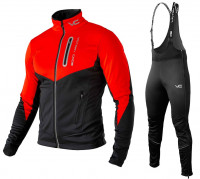 Лыжный разминочный костюм Victory Code Go Fast red-black с высокой спинкой