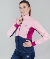 Элитная женская лыжная разминочная куртка Nordski Pro Candy Pink/blue