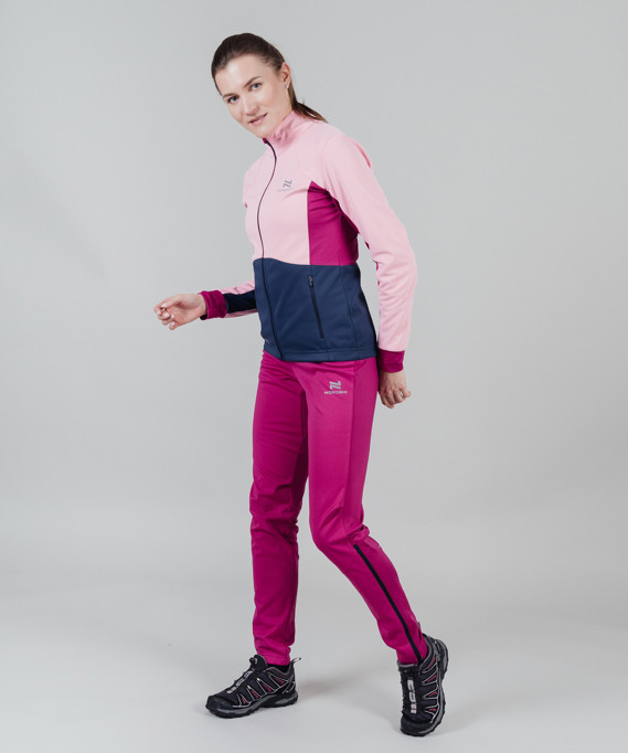 Женский лыжный разминочный костюм Nordski Pro Candy Pink/blue fuchsia