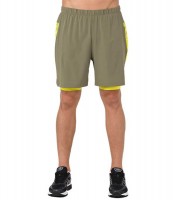 Шорты для бега Asics Cool 2 In 1 7" Short серо-желтые