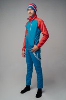 Детский лыжный разминочный костюм Nordski Premium Blue/Red 2020