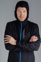 Мужская куртка для бега Nordski Run black-blue с капюшоном