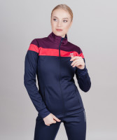 Женская лыжная разминочная куртка Nordski Drive blueberry/pink W