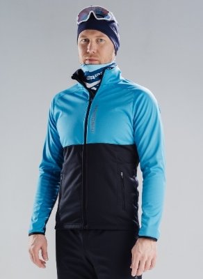 Мужская лыжная разминочная куртка Nordski Premium light-blue