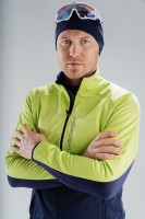 Мужская лыжная разминочная куртка Nordski Premium green-blueberry