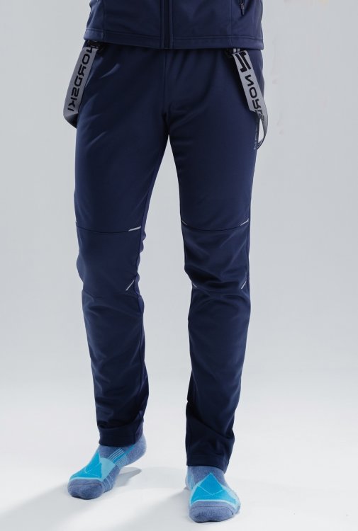 Мужские лыжные разминочные брюки-самосбросы Nordski Premium blueberry