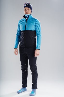 Мужской разминочный лыжный костюм Nordski Premium light-blue