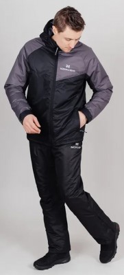 Мужской теплый зимний костюм Nordski Premium Sport grey/black