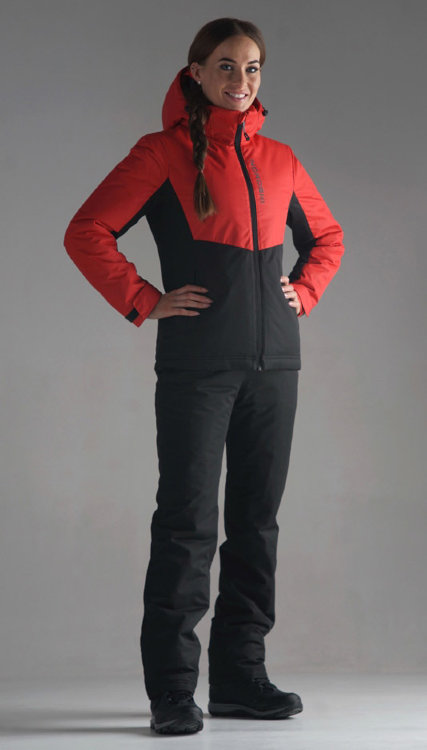 Женский утеплённый прогулочный лыжный костюм Nordski Montana Red-Black 2020