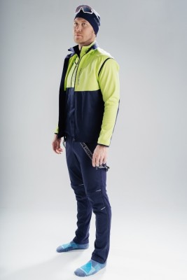 Мужской лыжный разминочный костюм Nordski Premium green-blueberry