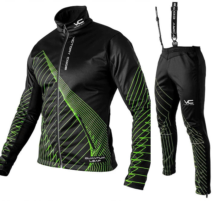 Лыжный разминочный костюм 905 Victory Code Quantum black-green