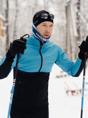 Мужской лыжный разминочный костюм Nordski Premium breeze-black