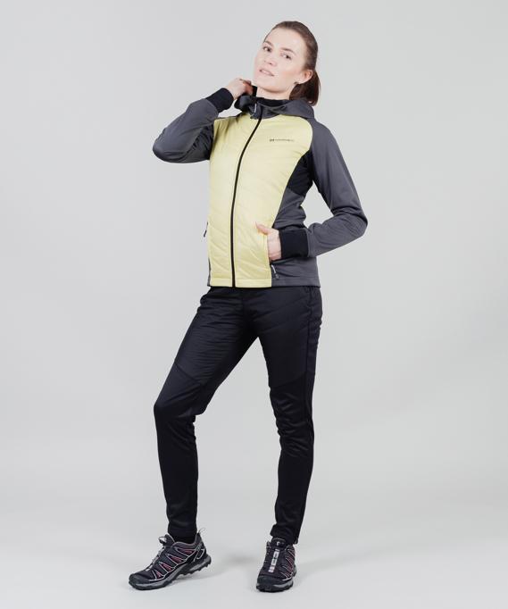 Женский тренировочный лыжный костюм Nordski Hybrid Hood Black/Yellow W