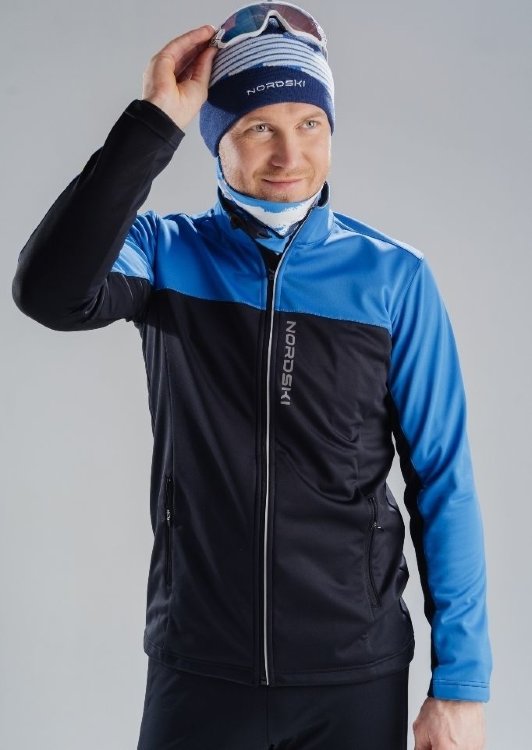 Детская утепленная лыжная куртка Nordski Active blue-black 2020