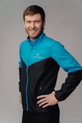 Мужская куртка для бега Nordski Sport light blue-black