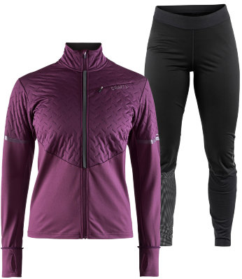 Элитный утепленный костюм для бега Craft Urban Fuseknit Violet-Black женский