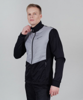 Куртка для лыж и бега зимой Nordski Hybrid Pro black-grey