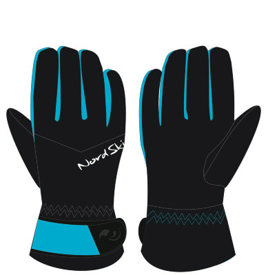 Тёплые женские зимние перчатки Nordski Arctic Black-Aquamarine Membrane