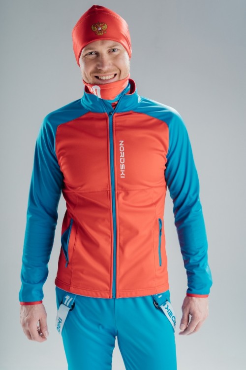 Лыжная разминочная куртка Nordski Premium red-blue мужская
